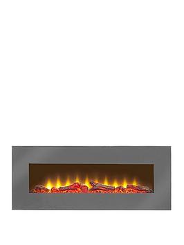Adam Fires & Fireplaces Adam Sureflame Wm-9505 Electric Wall Mounted Fire With Remote In Grey, 42 Inch