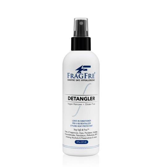 FRAGFRE Hair Detangler Spray 8 oz - Leave in Conditioner for Sensitive Skin and Scalp - Styling Heat Protectant Spray - Fragrance Free Paraben Free Hy
