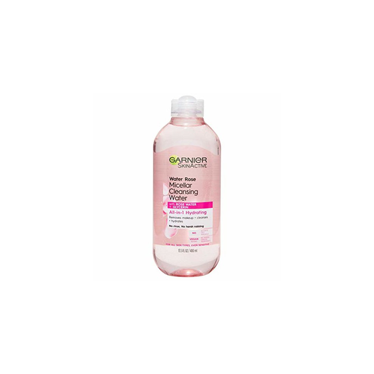 Garnier SkinActive Micellar Cleansing Water with Rose Water and Glycerin, All-in-1 Hydrating, For Normal to Dry Skin, 13.5 Fl Oz