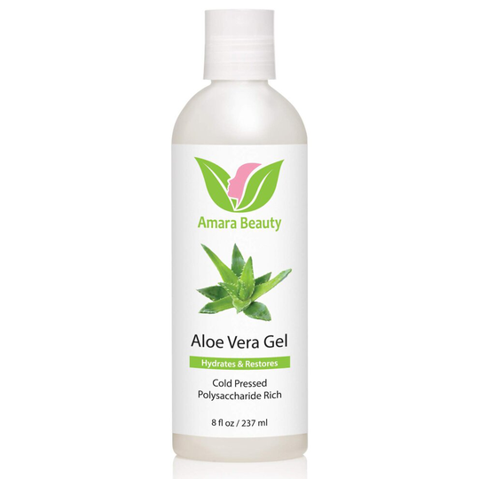 Aloe Vera Gel from Organic Cold Pressed Aloe for Face, Body, and Hair, 8 fl. oz.