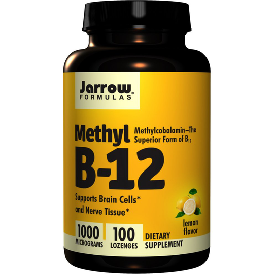 Jarrow Methylcobalamin B12, 1000mcg, 100 Lemon Flavour Vegan Lozenges (1000mcg, 100 Lemon Flavour Vegan Lozenges)
