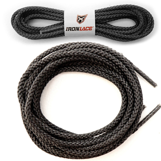 (Black, 45 Inches - 114 cm) IronLace Classic Unbreakable HeavyDuty Round Laces