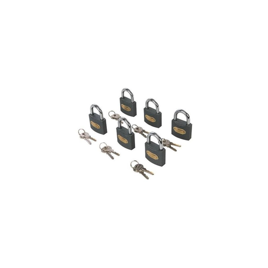 Iron Padlock Keyed Alike 6pk - 50mm