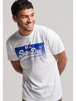 Superdry Vintage Box Gradient T-shirt - White, White, Size S, Men