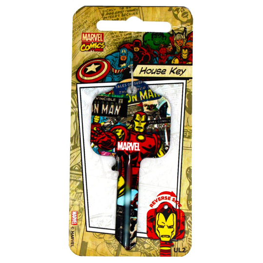 Marvel Originals Iron Man Licensed Universal 6-Pin Cylinder Key Blank