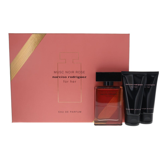 Narciso Rodriguez Musc Noir Rose 50ml Eau de Toilette 50ml Body Lotion, 50ml Shower Gel Gift Set for Women