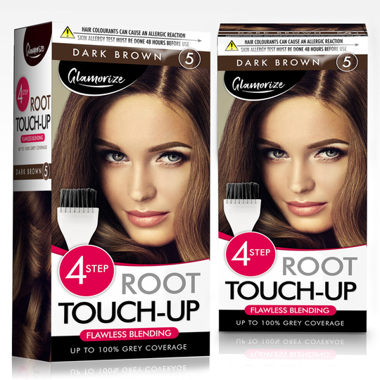 2pk Root Touch Up Dark Brown Hair Dye Colour | Instant Easy Grey Cover