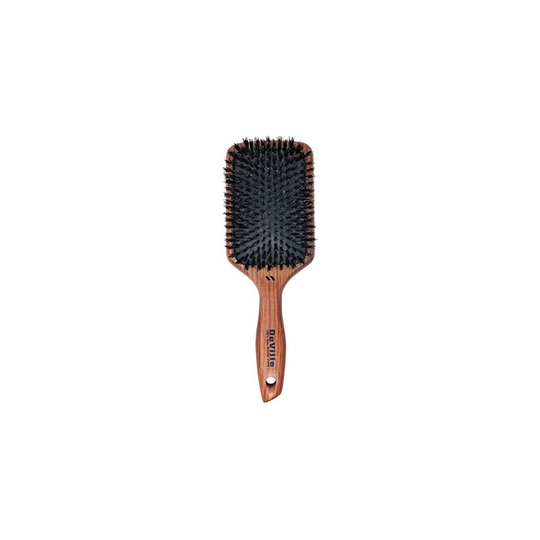 Spornette DeVille Cushion Paddle Boar Bristle Hair Brush (#344) with Wooden Handle Best for Straightening, Smoothing, Detangling & Styling All Hair Ty