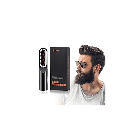 Cordless Beard Straightener Comb,VLOXO Hair&Beard Straightener for Men,Ceramic & Ionic Heated Hair Straightener Beard Brush, 5V 2A Fast Charging/