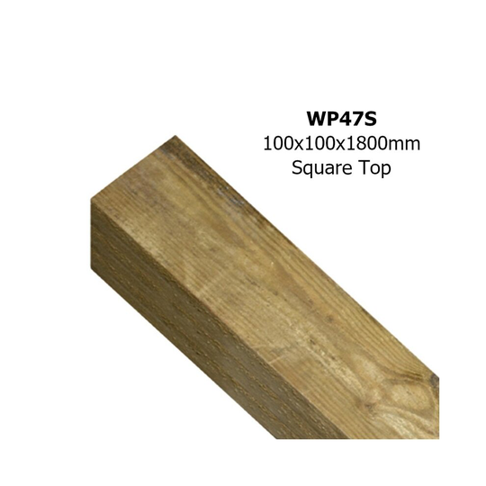 Timber Posts Square Top 100 X 100 mm