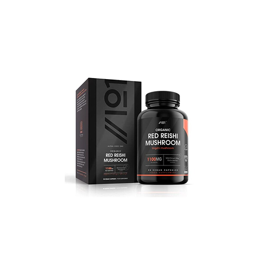 Organic Red Reishi Mushroom 1100mg WildGrown Ganoderma Lucidum NonGMO Gluten Free Halal 90 Vegan Capsules