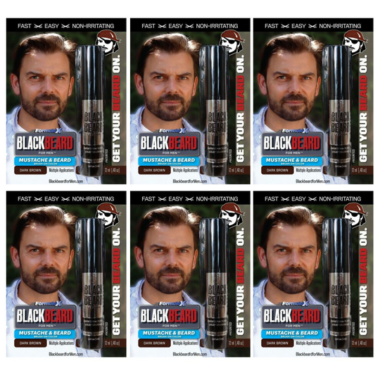 Blackbeard for Men Temporary Colour Beard Eyebrows Dark Brown X6
