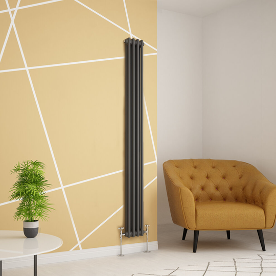 (1800 x 200mm Double, Anthracite) PlumbGalaxy Traditional-Style Cast Iron Radiator