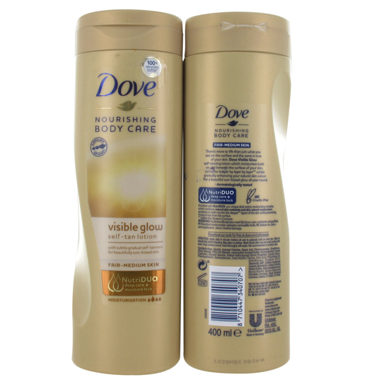 Dove Summer Visible Glow Gradual Self Tan Lotion 400ml - Fair/Medium