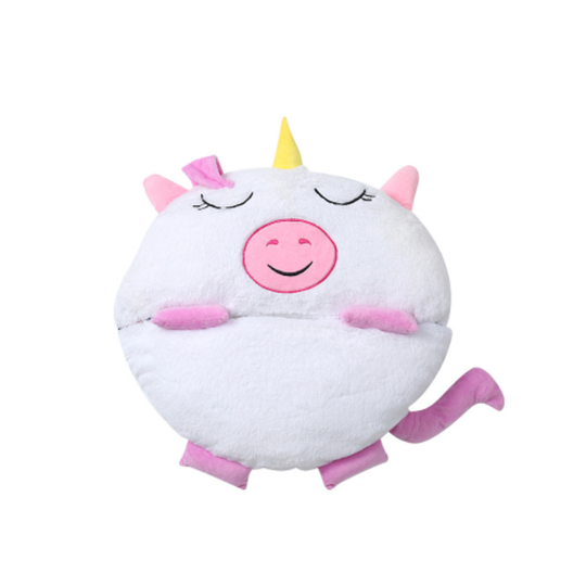 (White, 135*50cm) Happy Nappers Kids Cartoon Sleepsacks Plush Doll Pillow Animal Sleep Sack