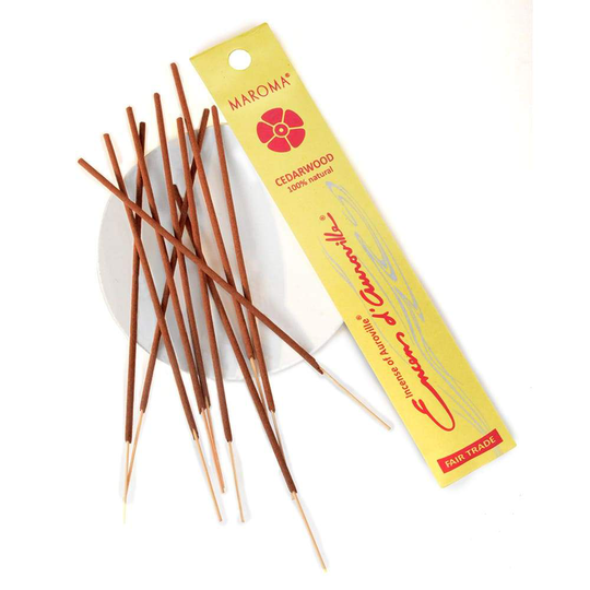 Maroma Encens D'Auroville Cedarwood Incense Sticks, 10 Sticks