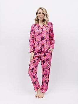 Cyberjammies Magenta Palm Leaf Print Set, Pink, Size 8, Women