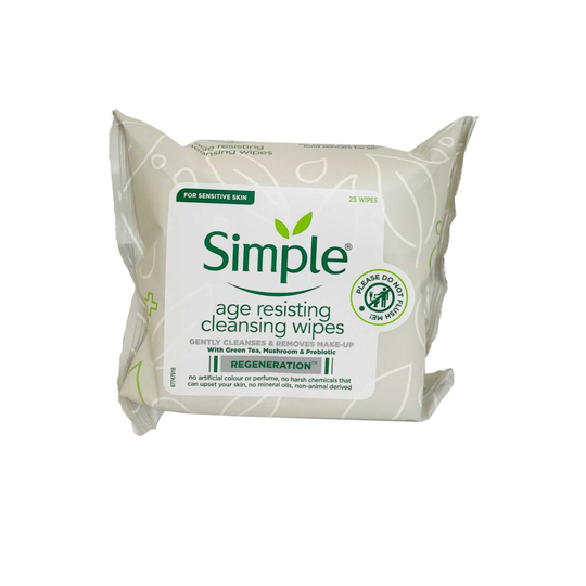 Simple Cleansing Wipes Age Resisting 25 Wipes Sensitive Skin