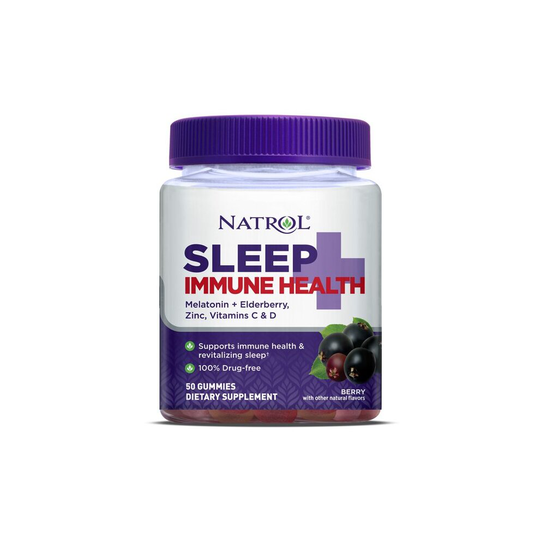 Natrol Sleep+ Immune Health, Melatonin and Elderberry, Gummies, 50ct