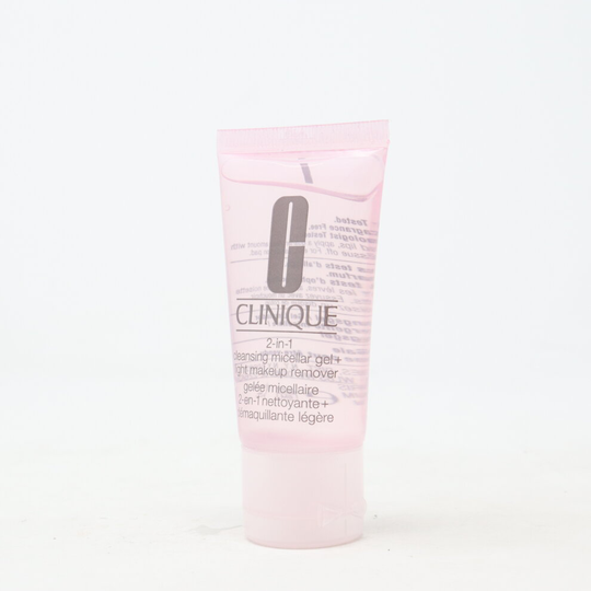 Clinique 2-In-1 Cleansing Micellar Gel + Light Makeup Remover 1.0oz/30ml New