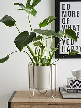 Very Home Mimi Metal Planter On Stand - Beige