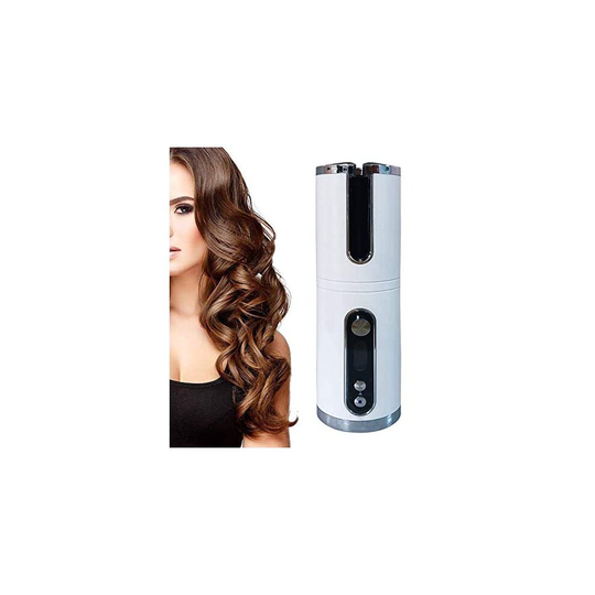 Cordless Automatic Hair Curler, Auto Curler Adjustable Temperature with Built-in Rechargeable Battery and LCD Display USB Intelligent Curling Iro