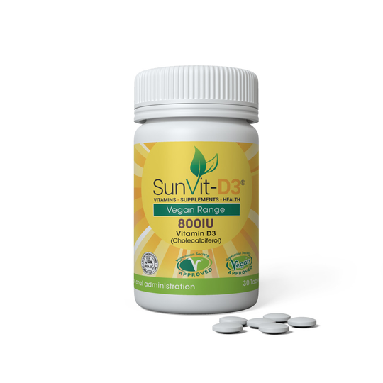 800iu Vegan Vitamin D3, 30 Tablet Pot 1 Month's Supply (15.07.23)