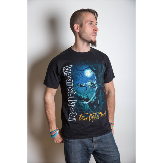 Iron Maiden Men's Fear Of The Dark Tree Sprite Short Sleeve T-shirt, Black, - - iron maiden fear dark tshirt new official tree sprite 2XL eddie