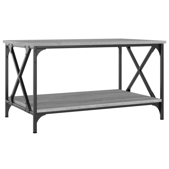 (grey sonoma, 80 x 50 x 45 cm) vidaXL Coffee Table Engineered Wood and Iron Accent Table Multi Colours/Sizes