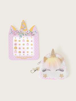 Monsoon Girls Unicorn Nail Sticker &Amp; Purse Set - Multi