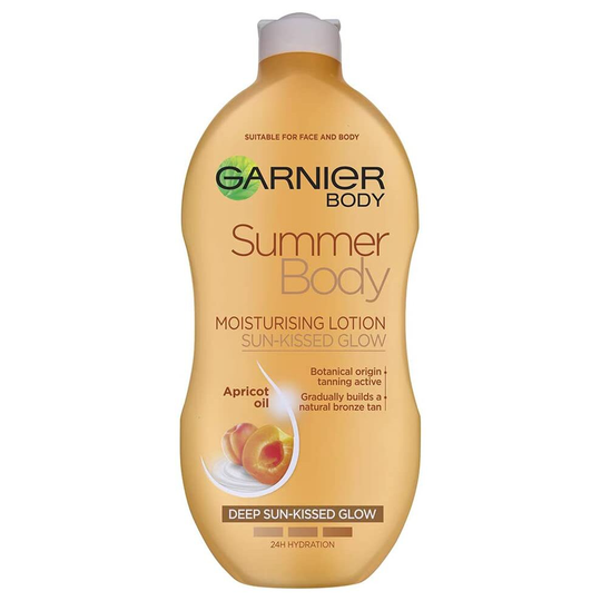Garnier Summer Body Gradual Tan Moisturiser Deep 400 ml, For A Radiant, Sun Kissed Glow, Suitable For Face & Body, 24 Hour Hydration & A Natural Even