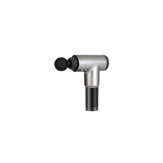 (Silver) Electric Massage Gun 4 Heads 2500Mah Vibration Muscle Therapy 3600R/Min Silver