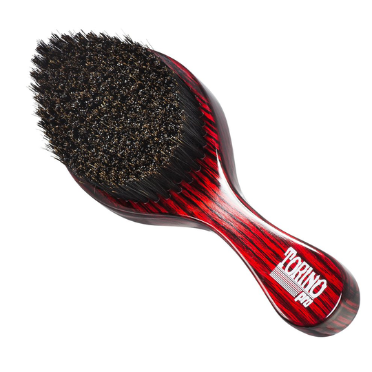 Torino Pro Wave Brush #570 By Brush King - Medium Hard Curve 360 Waves Brush - Made with Reinforced Boar & Nylon Bristles (360 Waves Brushes)