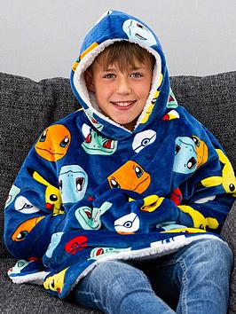 Pokemon Badges Wearable Fleece Medium - Blue, Blue