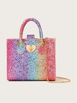 Monsoon Girls Rainbow Glitter Tote Bag - Multi
