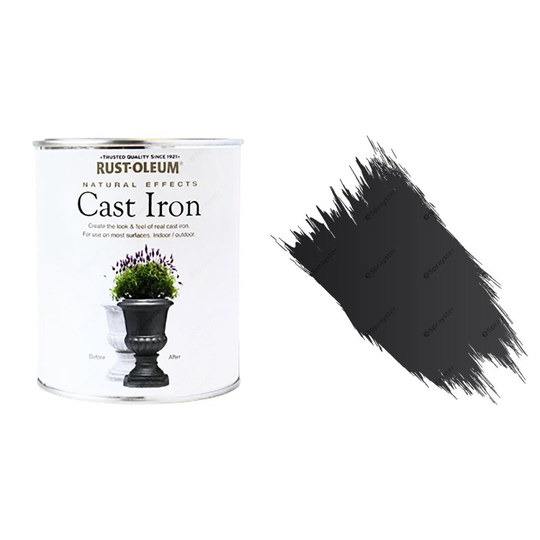 Rust-Oleum Cast Iron Matt All-Surface Self Primer Paint Natural Effects 250ml