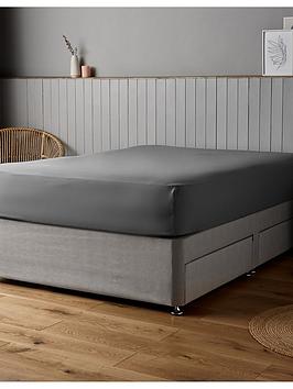 Silentnight Supersoft Plain Dye Fitted Sheet 28 Cm - Charcoal