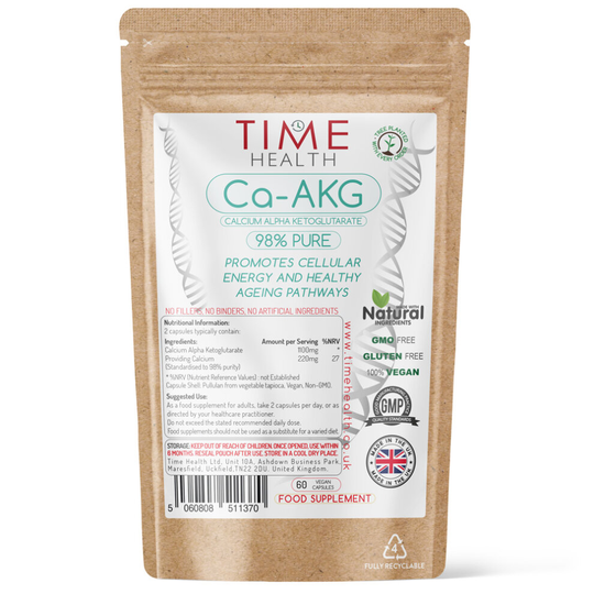 Ca-AKG - Ultra Pure Calcium Alpha Ketoglutarate - Lifespan, Cellular Energy, Bone & Muscle Support - 60 Capsules