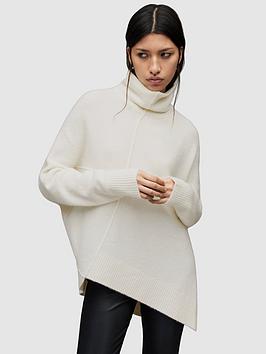 Allsaints Lock Roll Neck Top - Chalk White