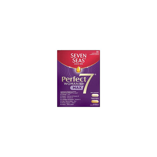 Seven Seas Perfect7 Woman 50+ MAX Multivitamin With Omega-3 & Vitamin D, B6 & Collagen, 60 High Strength Tablets, 312 mg EPA & DHA, Duo Pack: 30