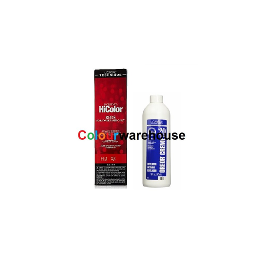 (H9, Dev (Vol. 20) 16oz) L'Oreal HiColor H9 Red Hot, Reds For Dark Hair Only