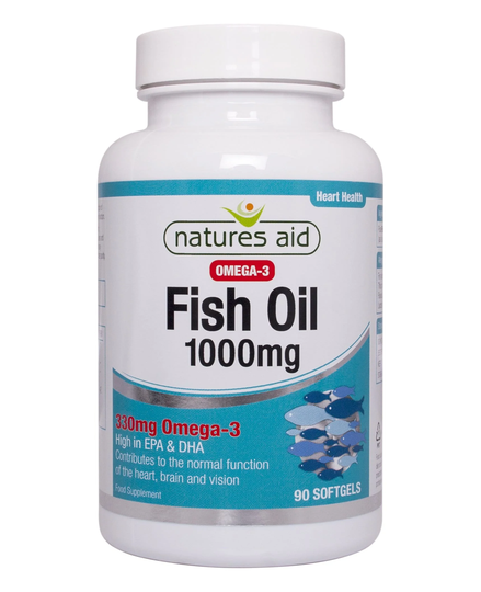Natures Aid Fish Oil Omega-3, 1000mg, 90 Capsules