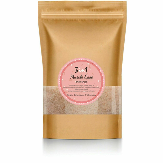 (1Kg, Muscle Ease) 3in1 Epsom Salts Himalayan Pink Salt Dead Sea Salt