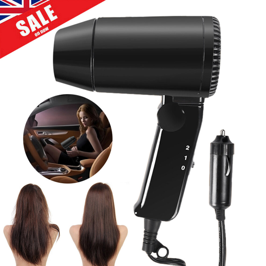 Portable 12V Hair Dryer Hot & Cold Folding Camping Travel Car Dryer
