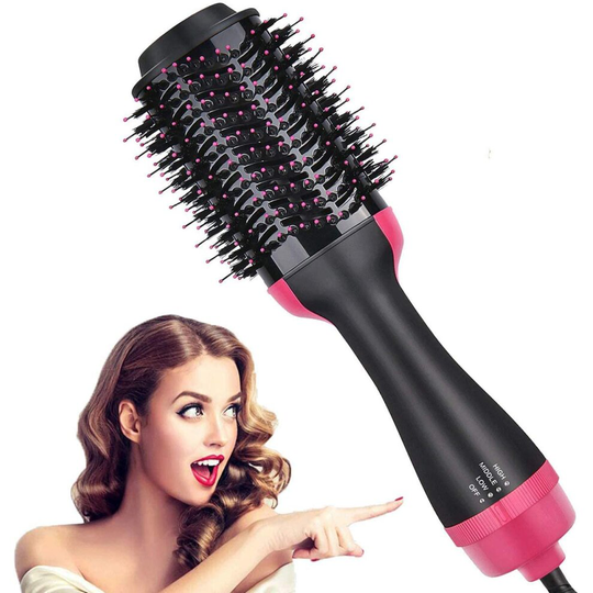 3-in-1 Hair Dryer Brush Hot Air Volumizer heated rollers and curling iron with Ceramic Coating and Negative Ion technology