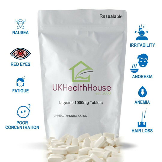 L-Lysine 1000mg Tablets - Fights Cold Sores, Herpes - Amino Acid x 90