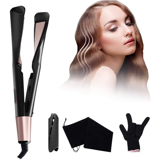 2-in-1 Hair Straightener Curler With LCD Digital Display