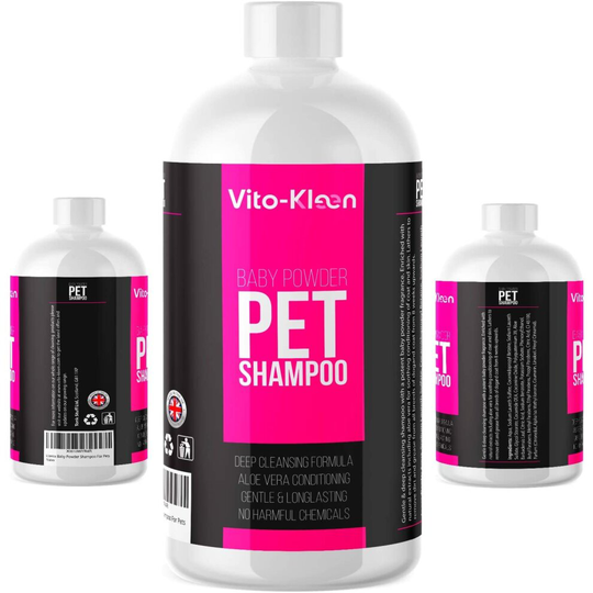 Baby Powder Dog Shampoo & Conditioner In One 1 LITRE Professional Grooming Conditioning & Aloe Extracts Prevent Dandruff Pet Cleaner