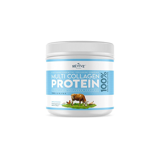 Multi Collagen Protein Powder (200g) - Types I, II, III, V & X - Hydrolyzed Grass Fed Bovine, Wild Caught Fish, & Free-Range Chicken & Eggshell