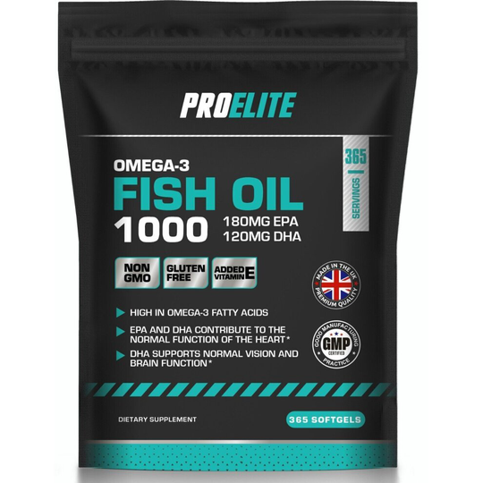 (365 Softgels) Fish Oil Omega 3 1000mg Capsules Softgels EPA DHA